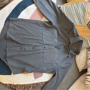 Lululemon Soft Knit Men's Blue Gray Button-Up Overshirt